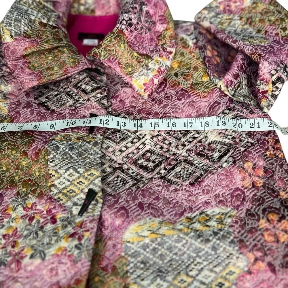 I.C.Collection Women Medium Shimmery Multicolor Swing Jacket Wired Collar - Picture 6 of 8